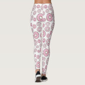 patroon van donuts, roze donuts, sproeten leggings (Achterkant)