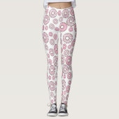 patroon van donuts, roze donuts, sproeten leggings (Voorkant)