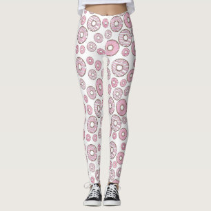 patroon van donuts, roze donuts, sproeten leggings