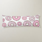 patroon van donuts, roze donuts, sproeten lichaamskussen (Achterkant)