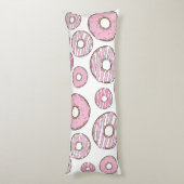 patroon van donuts, roze donuts, sproeten lichaamskussen (Achterkant (Verticaal))