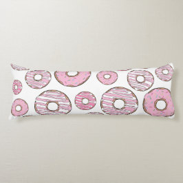 patroon van donuts, roze donuts, sproeten lichaamskussen