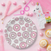patroon van donuts, roze donuts, sproeten papieren bordje (Feest)