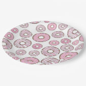 patroon van donuts, roze donuts, sproeten papieren bordje (Gekanteld)
