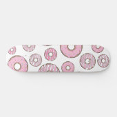 patroon van donuts, roze donuts, sproeten persoonlijk skateboard (Horizontaal)
