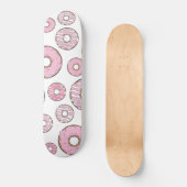 patroon van donuts, roze donuts, sproeten persoonlijk skateboard (Voorkant)