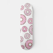 patroon van donuts, roze donuts, sproeten persoonlijk skateboard (Voorkant)