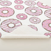 patroon van donuts, roze donuts, sproeten sherpa deken (3/4)