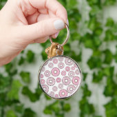 patroon van donuts, roze donuts, sproeten sleutelhanger (Hand)