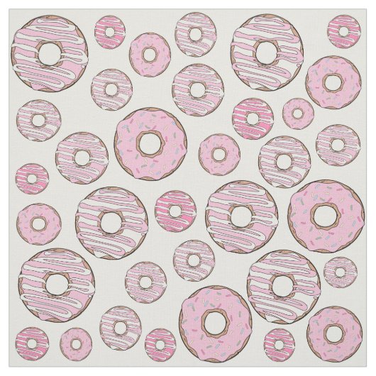 patroon van donuts, roze donuts, sproeten stof (Swatch)