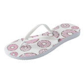 patroon van donuts, roze donuts, sproeten teenslippers (Schuin)