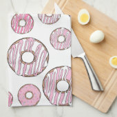 patroon van donuts, roze donuts, sproeten theedoek (Quarter Fold)