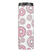patroon van donuts, roze donuts, sproeten thermosbeker (Achterkant)