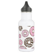 Patroon van donuts, roze donuts, witte donuts waterfles  (Links)