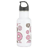 Patroon van donuts, roze donuts, witte donuts waterfles  (Achterkant)