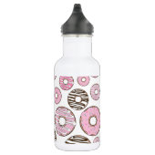 Patroon van donuts, roze donuts, witte donuts waterfles  (Rechts)