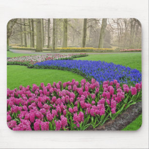 Patroon van druifhyacint, tulpen en 2 muismat