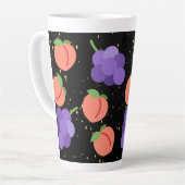 patroon van druiven en perziken latte mok (Linkerhoek)