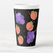 patroon van druiven en perziken latte mok (Voorkant)