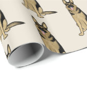 patroon van Duitse herdershonden | Schattigee kuns Cadeaupapier (Rol Hoek)