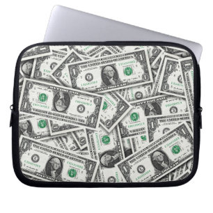Patroon van een dollarbiljet laptop sleeve