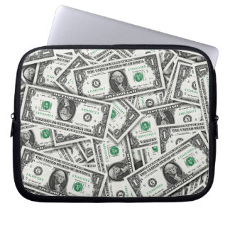 Patroon van een dollarbiljet laptop sleeve