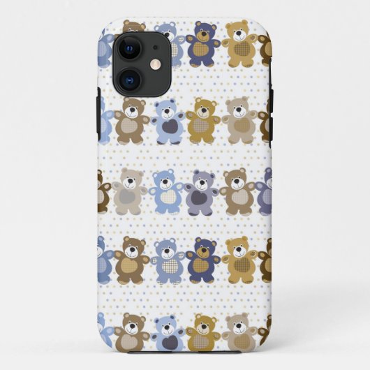 patroon van een speelgoed teddybeer Case-Mate iPhone case (Achterkant)