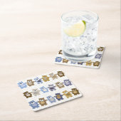 patroon van een speelgoedteddybeer kartonnen onderzetters (Insitu)