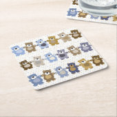 patroon van een speelgoedteddybeer kartonnen onderzetters (Schuin)