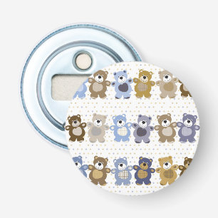 patroon van een teddybeer op speelgoed button flesopener