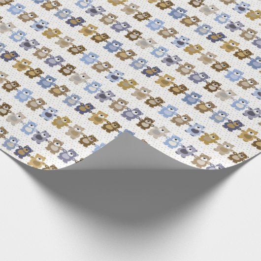 patroon van een teddybeer op speelgoed cadeaupapier (Hoek)