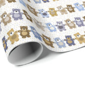 patroon van een teddybeer op speelgoed cadeaupapier (Rol Hoek)