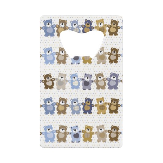 patroon van een teddybeer op speelgoed creditkaart flessenopener (Voorkant)