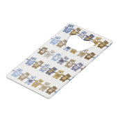 patroon van een teddybeer op speelgoed creditkaart flessenopener (Voorkant Gekanteld)