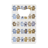 patroon van een teddybeer op speelgoed creditkaart flessenopener (Achterkant)
