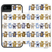 patroon van een teddybeer op speelgoed incipio iPhone portemonnee hoesje (Agenda Open)