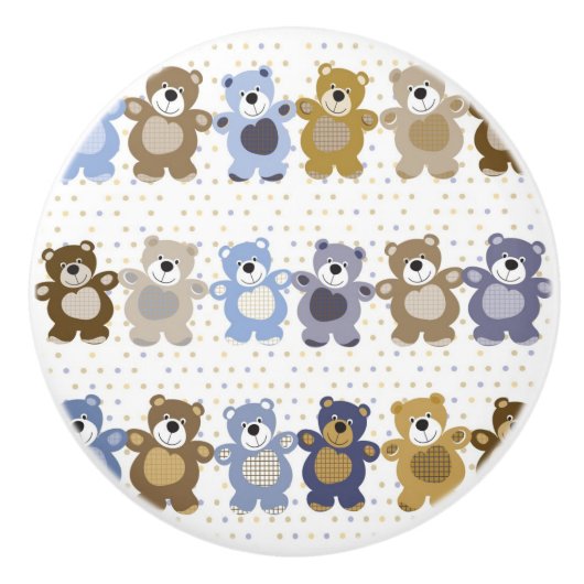 patroon van een teddybeer op speelgoed keramische knop (Voorkant)