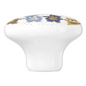 patroon van een teddybeer op speelgoed keramische knop (Zijkant)