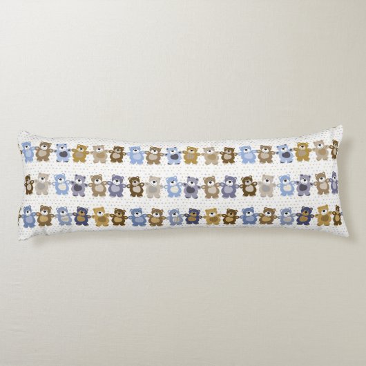 patroon van een teddybeer op speelgoed lichaamskussen (Achterkant)