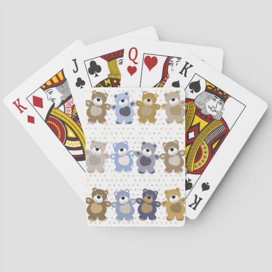 patroon van een teddybeer op speelgoed pokerkaarten (Achterkant)
