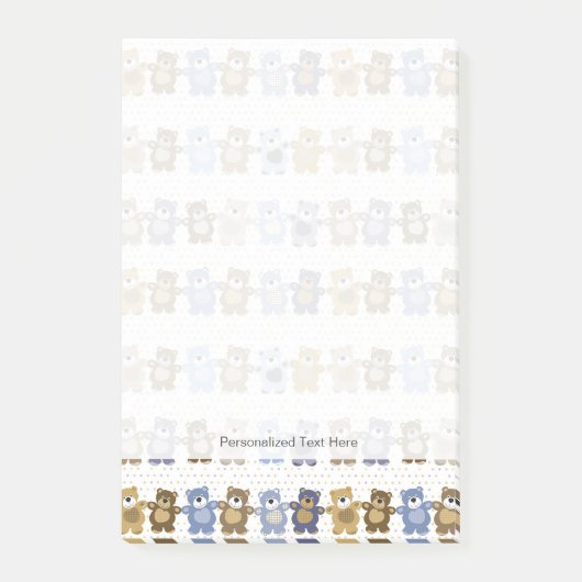patroon van een teddybeer op speelgoed post-it® notes (Voorkant)