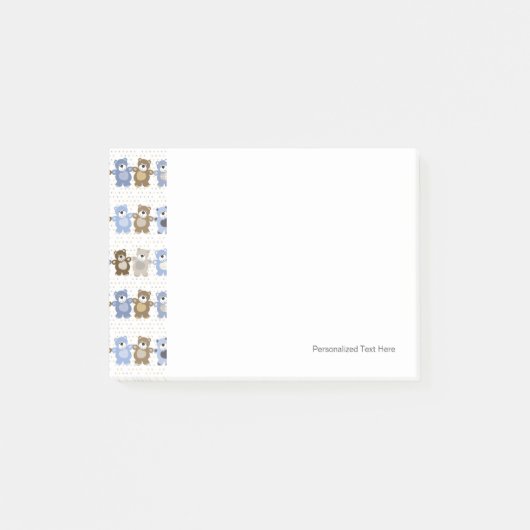 patroon van een teddybeer op speelgoed post-it® notes (Voorkant)