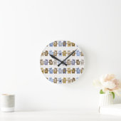 patroon van een teddybeer op speelgoed ronde klok (Huis)