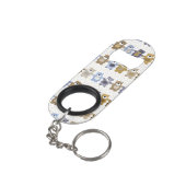 patroon van een teddybeer op speelgoed sleutelhanger flessenopener (Achterkant Gekanteld)