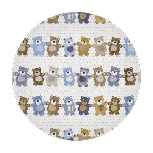 patroon van een teddybeer op speelgoed snijplank (Voorkant)