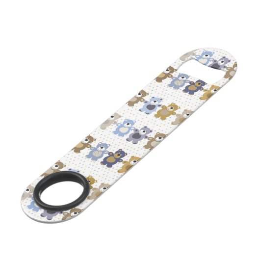 patroon van een teddybeer op speelgoed speed flessenopener (Voorkant Gekanteld)