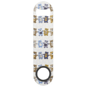 patroon van een teddybeer op speelgoed speed flessenopener
