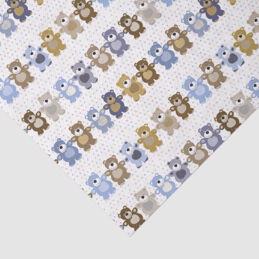 patroon van een teddybeer op speelgoed tissuepapier (Detail)