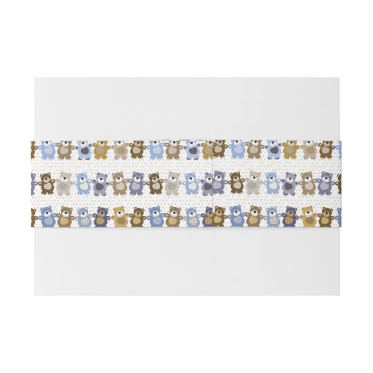 patroon van een teddybeer op speelgoed uitnodigingen wikkel (Achterkant Voorbeeld)