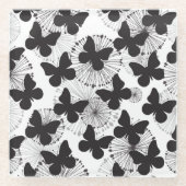 patroon van een vlinder glazen onderzetter (Voorkant)